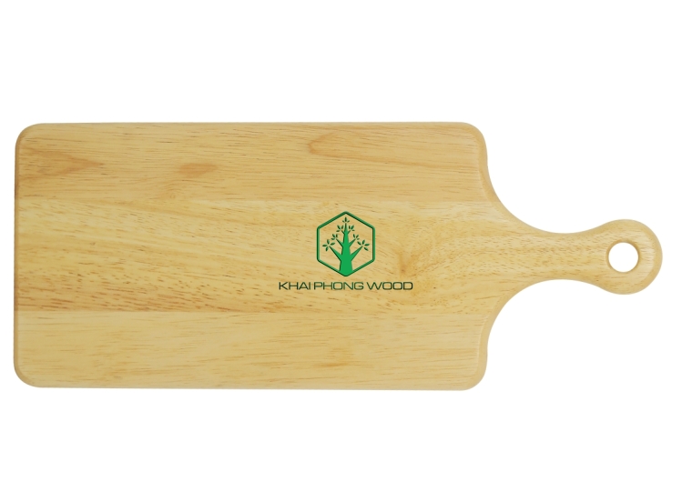 10019: Small rect. cutting board with handle, natural varnish