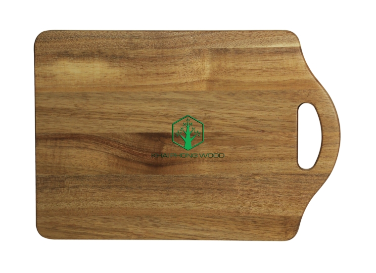 10031: Small arch cutting board with hole handle, natural varnish