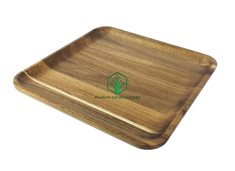 11075: Square plate 240, natural varnish