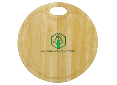 10010: Round cutting board with hole, natural varnish