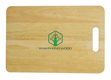 10013: Rect. cutting board with handle hole, large size, natural varnish