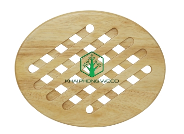 10025: Oval trivet with grooves 2 sides, natural varnish