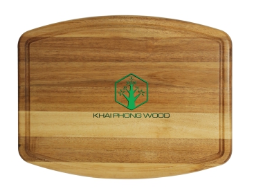 10035: Rect. cutting board with groove, natural varnish