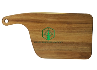 10038: Knife shape cutting board with hole, natural varnish