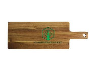 10039: Small Rect. cutting board with hole and handle, natural varnish