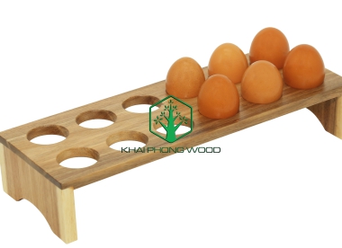 11013: Egg holder with 12 holes, Acacia, natural varnish