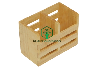 11019: Spoon & fork holder with 2 parts, natural varnish