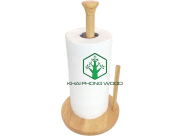 11049: Paper towel holder with felt feet, natural varnish, K/D