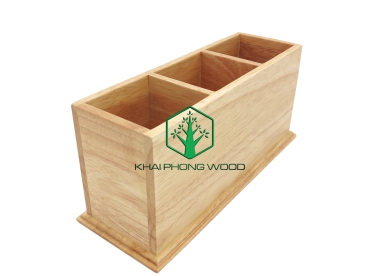 11059: Spoon & fork holder with 3 parts, natural varnish