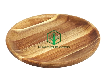 11074: Round plate D240, natural varnish