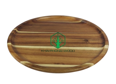 11076: Round plate D270, natural varnish