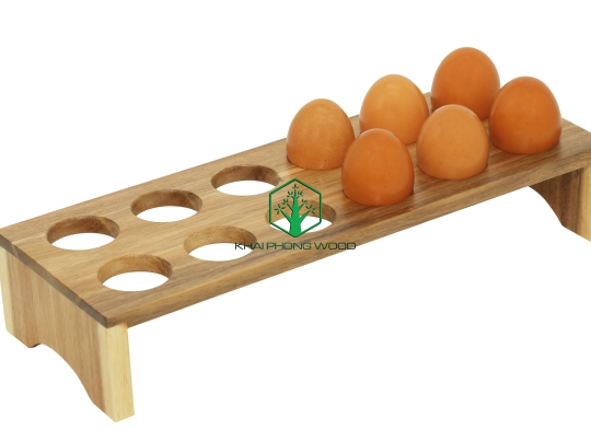 11013: Egg holder with 12 holes, Acacia, natural varnish