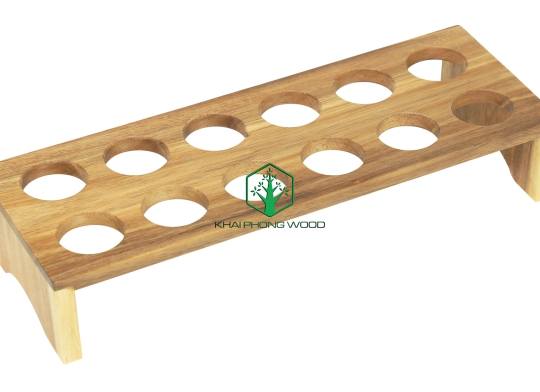 11013: Egg holder with 12 holes, Acacia, natural varnish