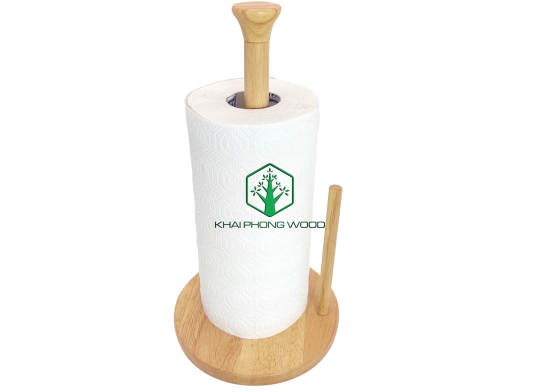 11049: Paper towel holder with felt feet, natural varnish, K/D