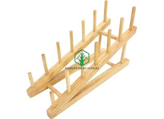 11061: Declination Dish 7 bars rack, natural varnish