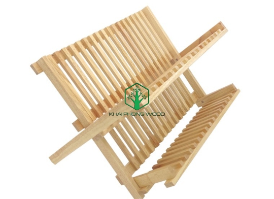 11089: Folding dish rack, natural varnish