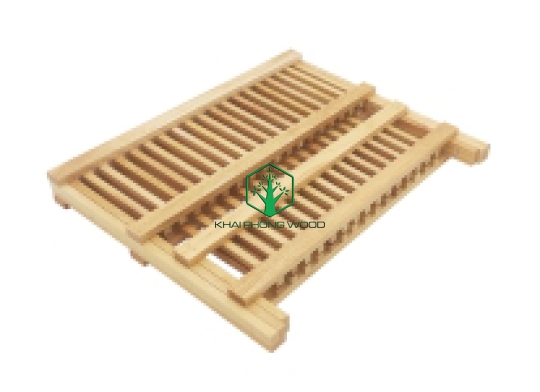 11089: Folding dish rack, natural varnish
